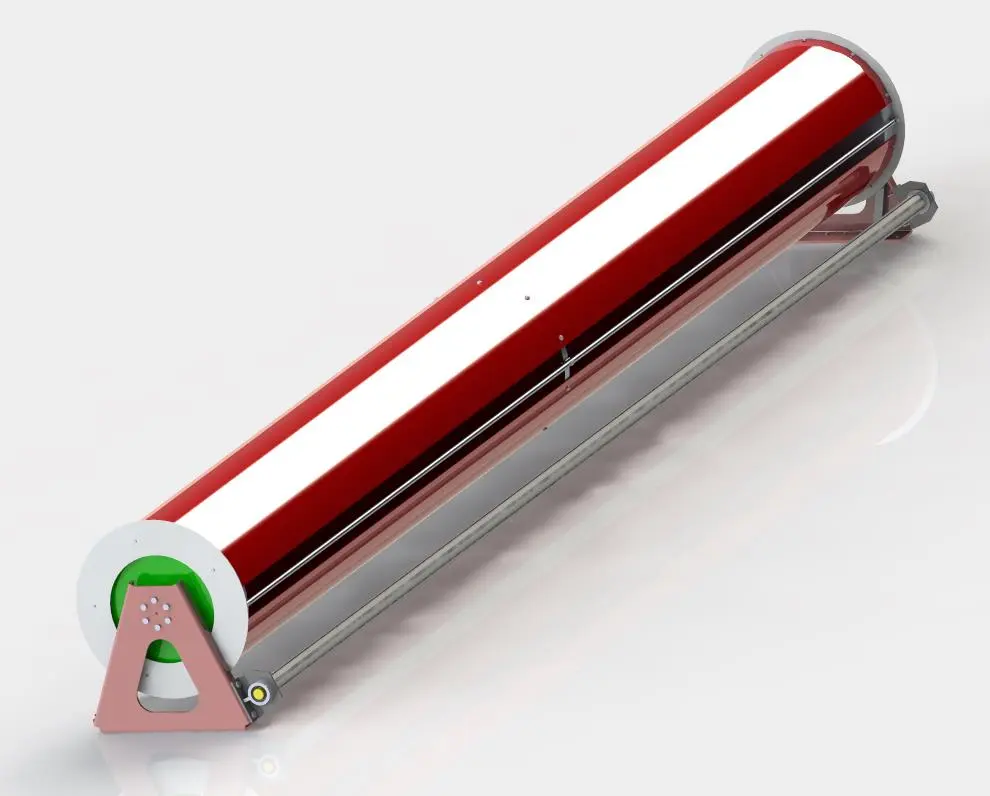 Modelo 3D de um mecanismo de rolo com suporte