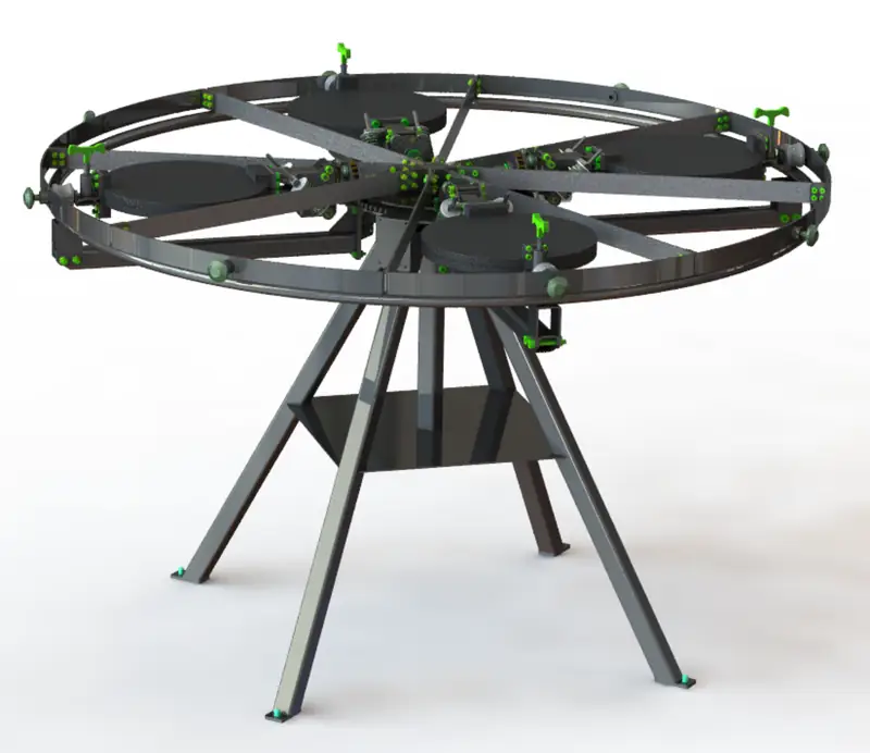 Renderização do modelo 3D da máquina de cavaco chinês